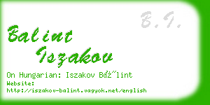 balint iszakov business card